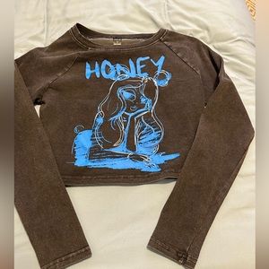 Cute long sleeve “honey” charcoal shirt